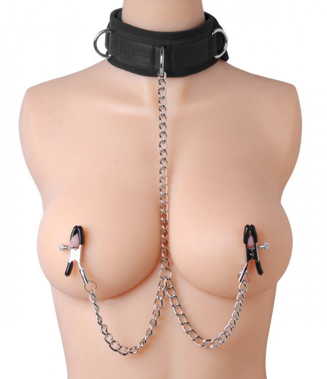 Master Series Submission Collar And Nipple Clamp Union Sensual Secret Boutique