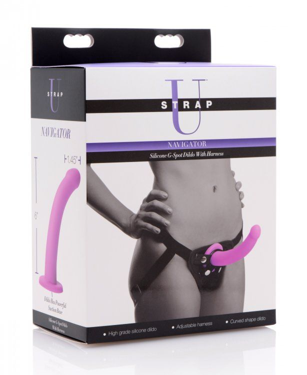 Navigator Silicone G-Spot Dildo with Harness Sensual Secret Boutique