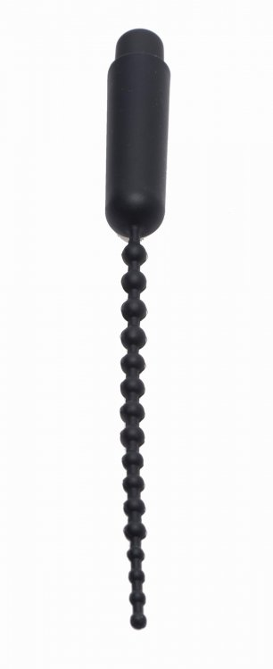 Master Series Dark Rod Vibrating Beaded Silicone Sound - Premium Silicone Urethral Sound Sensual Secret Boutique