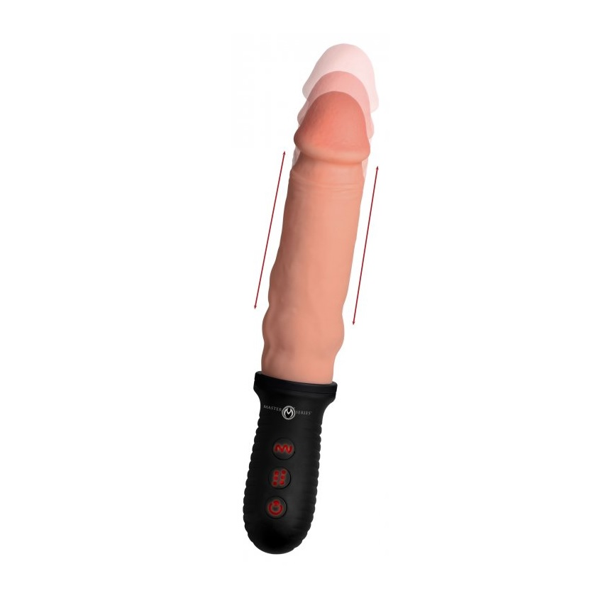 Master Series 8X Auto Pounder Vibrating and Thrusting Dildo With Handle Light Sensual Secret Boutique