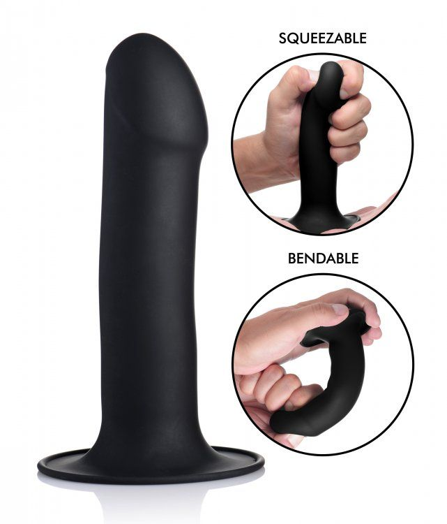 Squeezable Phallic Dildo - Black