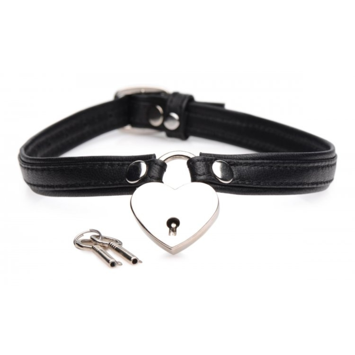 Master Series Heart Lock Choker With Keys Black Sensual Secret Boutique