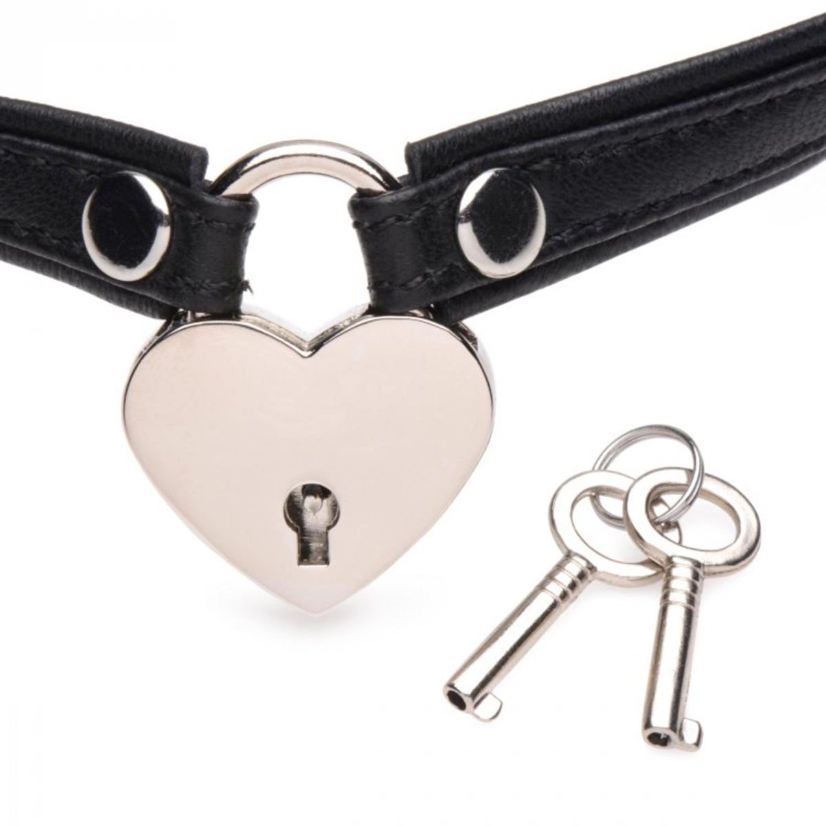 Master Series Heart Lock Choker With Keys Black Sensual Secret Boutique