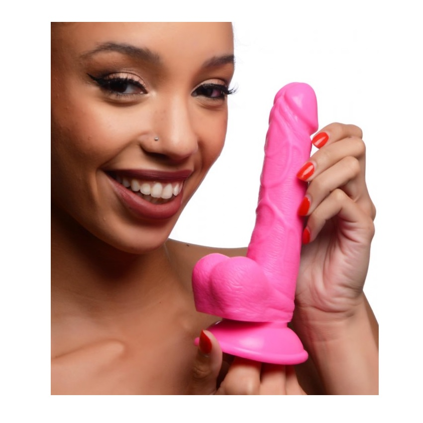 Pop Peckers Dildo With Balls Pink (6.5”) Sensual Secret Boutique