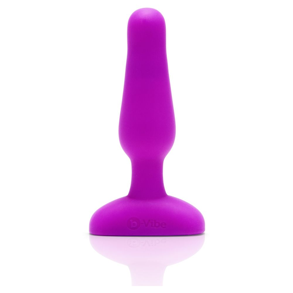 b-Vibe Novice Plug Fuchsia/Silver - Beginner-Friendly Vibrating Butt Plug Sensual Secret Boutique