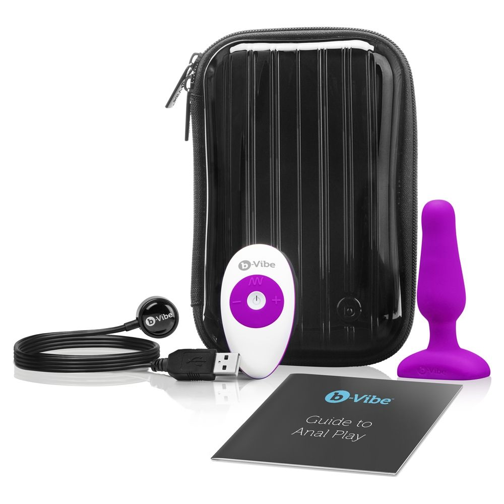 b-Vibe Novice Plug Fuchsia/Silver - Beginner-Friendly Vibrating Butt Plug Sensual Secret Boutique