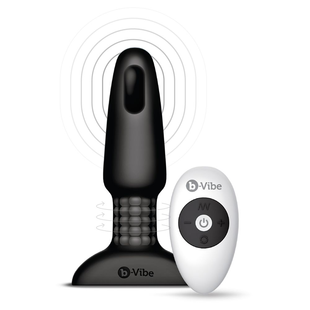 b-Vibe Rimming Plug Black - Rotating Beads Anal Sex Toy Sensual Secret Boutique