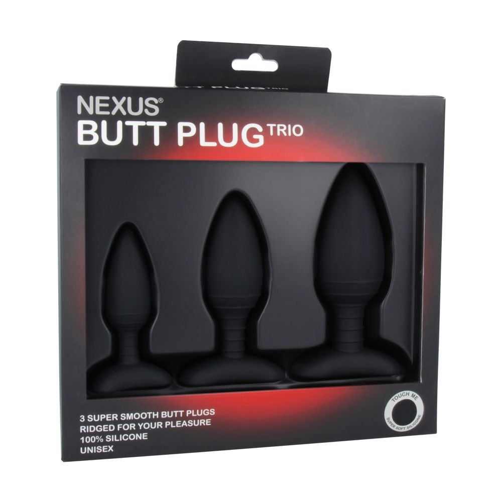 Nexus Butt Plug Trio Black Assorted Sensual Secret Boutique