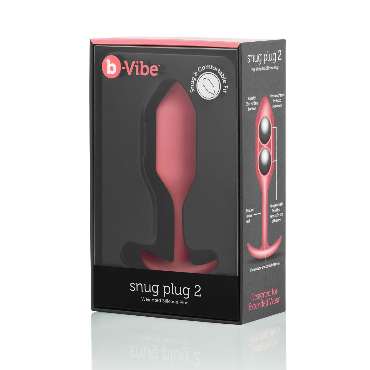 b-Vibe Snug Plug 2 Butt Plug Coral Sensual Secret Boutique