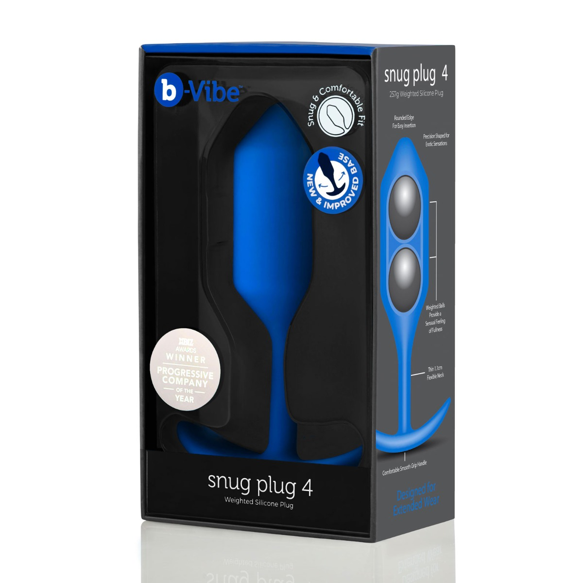 b-Vibe Snug Plug 4 Butt Plug Navy Blue Sensual Secret Boutique