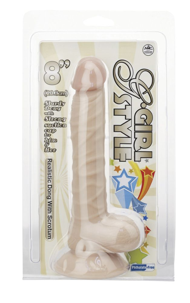 Nanma Realistic Dong With Suction Base Flesh 8in Sensual Secret Boutique