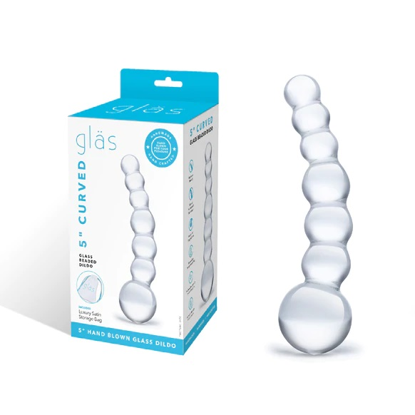 Glas 5inch Curved Glass Beaded Dildo Clear Sensual Secret Boutique