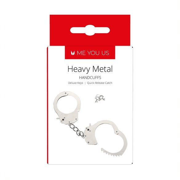 Me You Us Heavy Metal Handcuffs Silver Sensual Secret Boutique