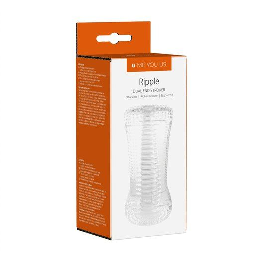 Me You Us Ripple Dual End Stroker Male Masturbator Transparent Sensual Secret Boutique