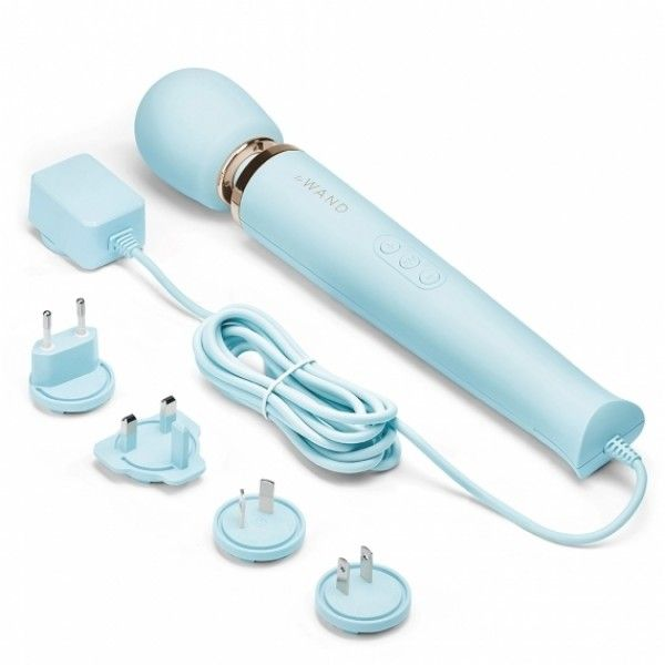 Le Wand Powerful Plug In Vibrating Massager Light Blue Sensual Secret Boutique