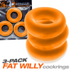 Oxballs Fat Willy 3 Pack Jumbo Cock Rings Orange Sensual Secret Boutique