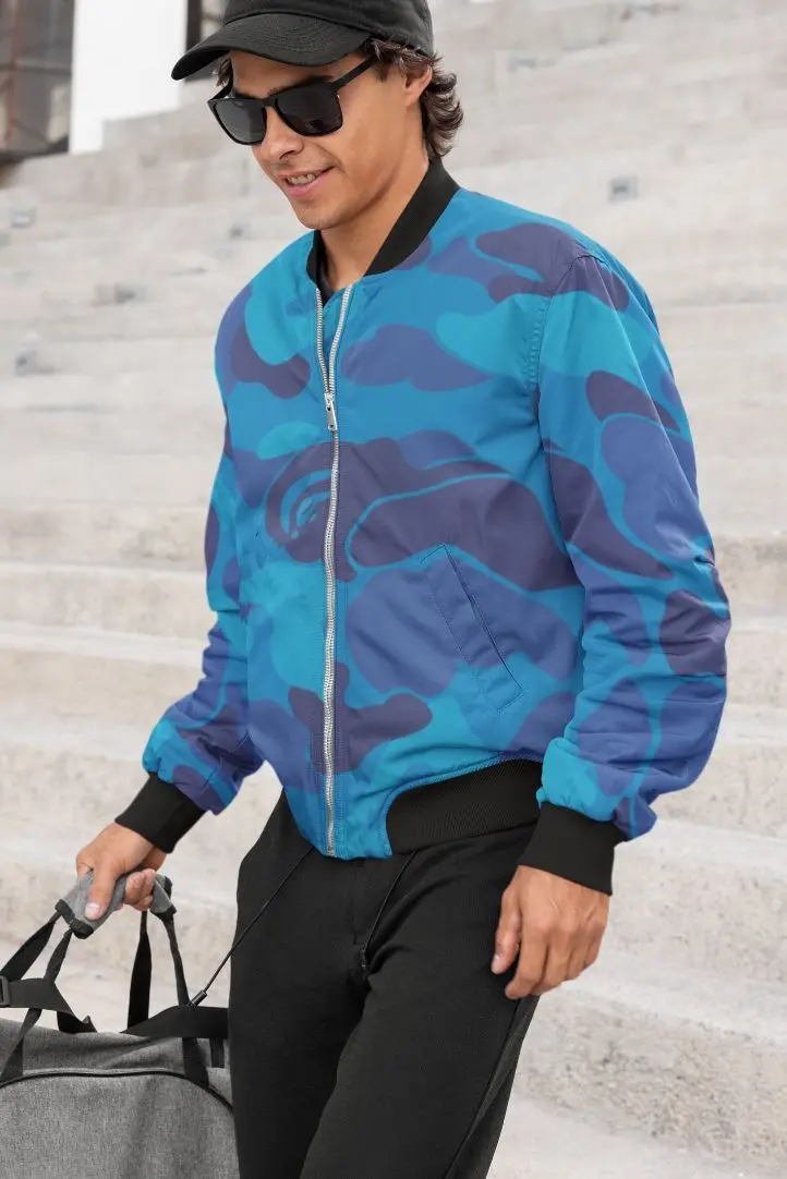 Alpine Blue Retro Bomber Jacket - Stylish, Comfortable, and Durable Sensual Secret Boutique