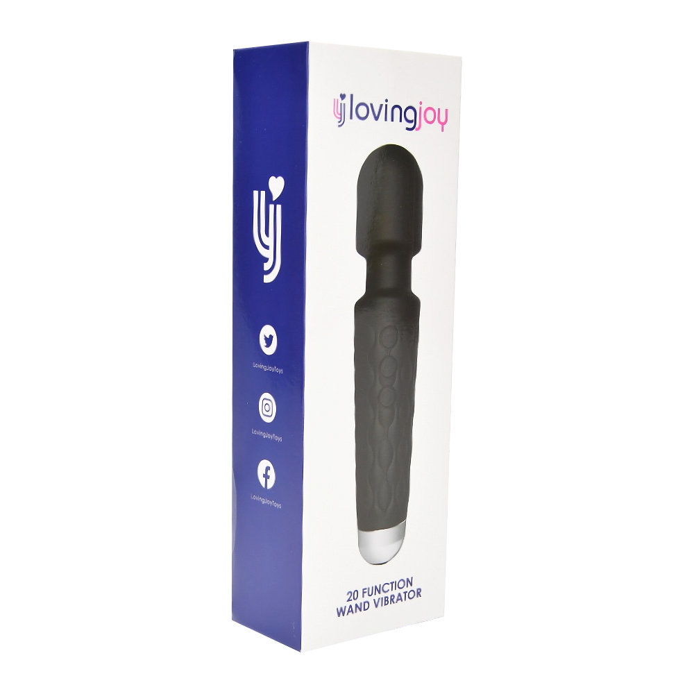 Loving Joy 20 Function Wand Vibrator Black Sensual Secret Boutique