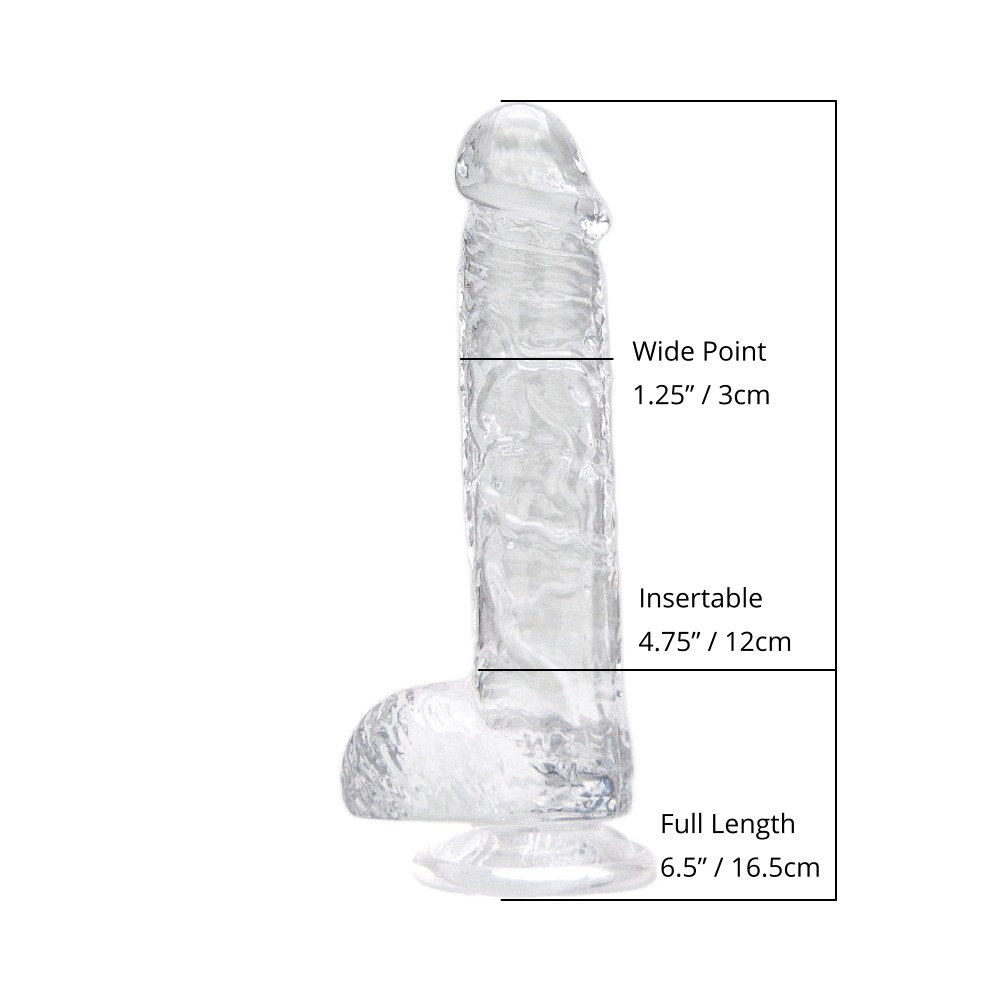 Loving Joy 6 Inch Dildo with Balls Clear Sensual Secret Boutique