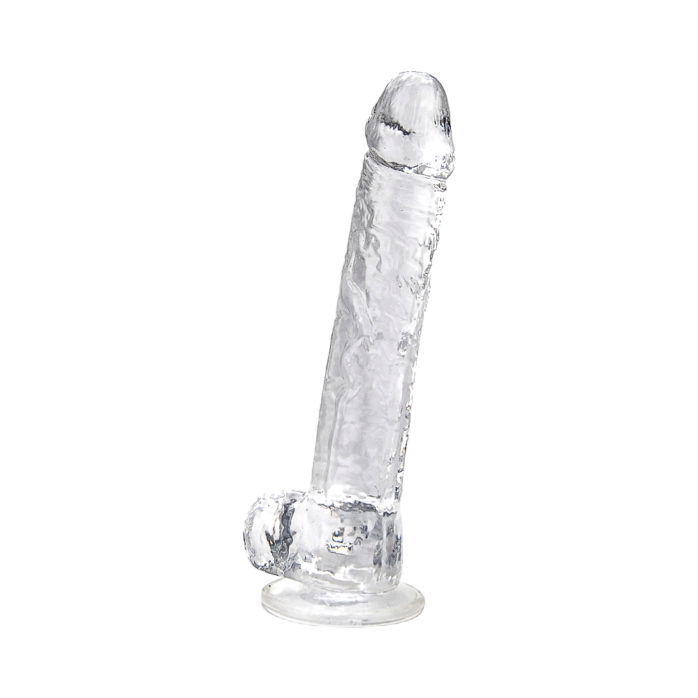 Loving Joy 11 Inch Dildo with Balls Clear Sensual Secret Boutique