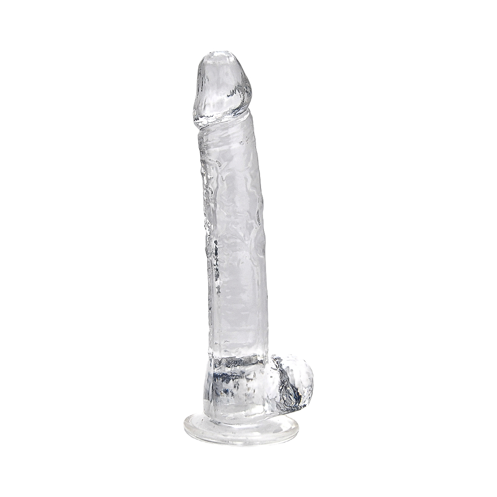 Loving Joy 11 Inch Dildo with Balls Clear Sensual Secret Boutique