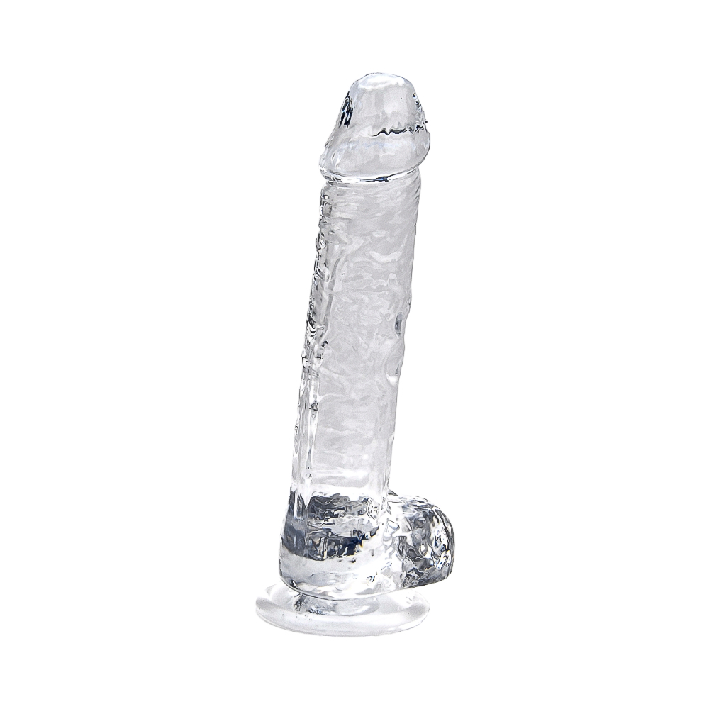 Loving Joy 7 Inch Dildo with Balls Clear Sensual Secret Boutique