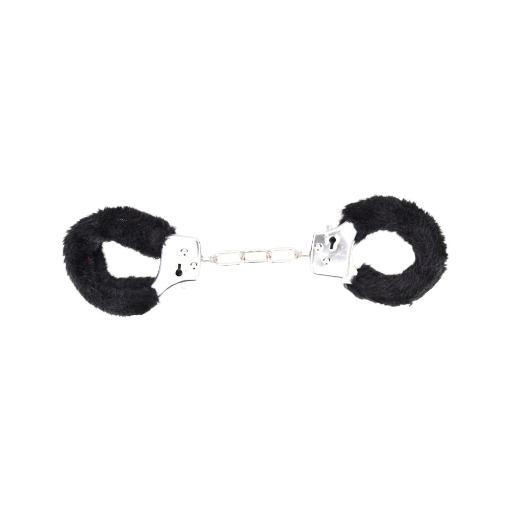 Bound to Play. Heavy Duty Furry Handcuffs Black Sensual Secret Boutique