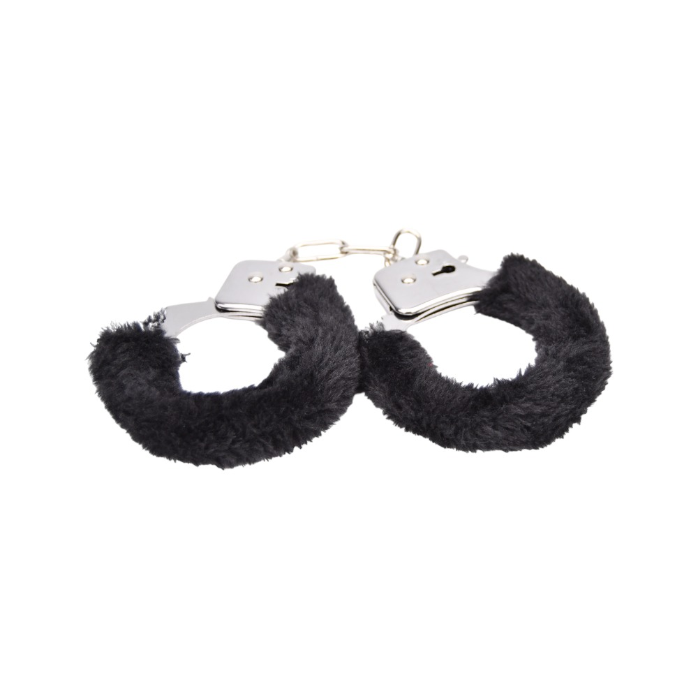 Bound to Play. Heavy Duty Furry Handcuffs Black Sensual Secret Boutique