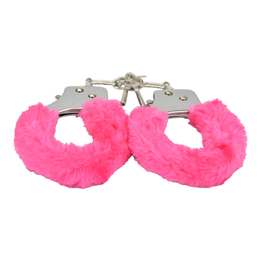 Bound to Play. Heavy Duty Furry Handcuffs Pink Sensual Secret Boutique