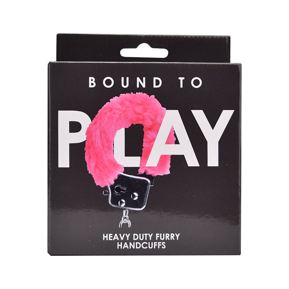 Bound to Play. Heavy Duty Furry Handcuffs Pink Sensual Secret Boutique