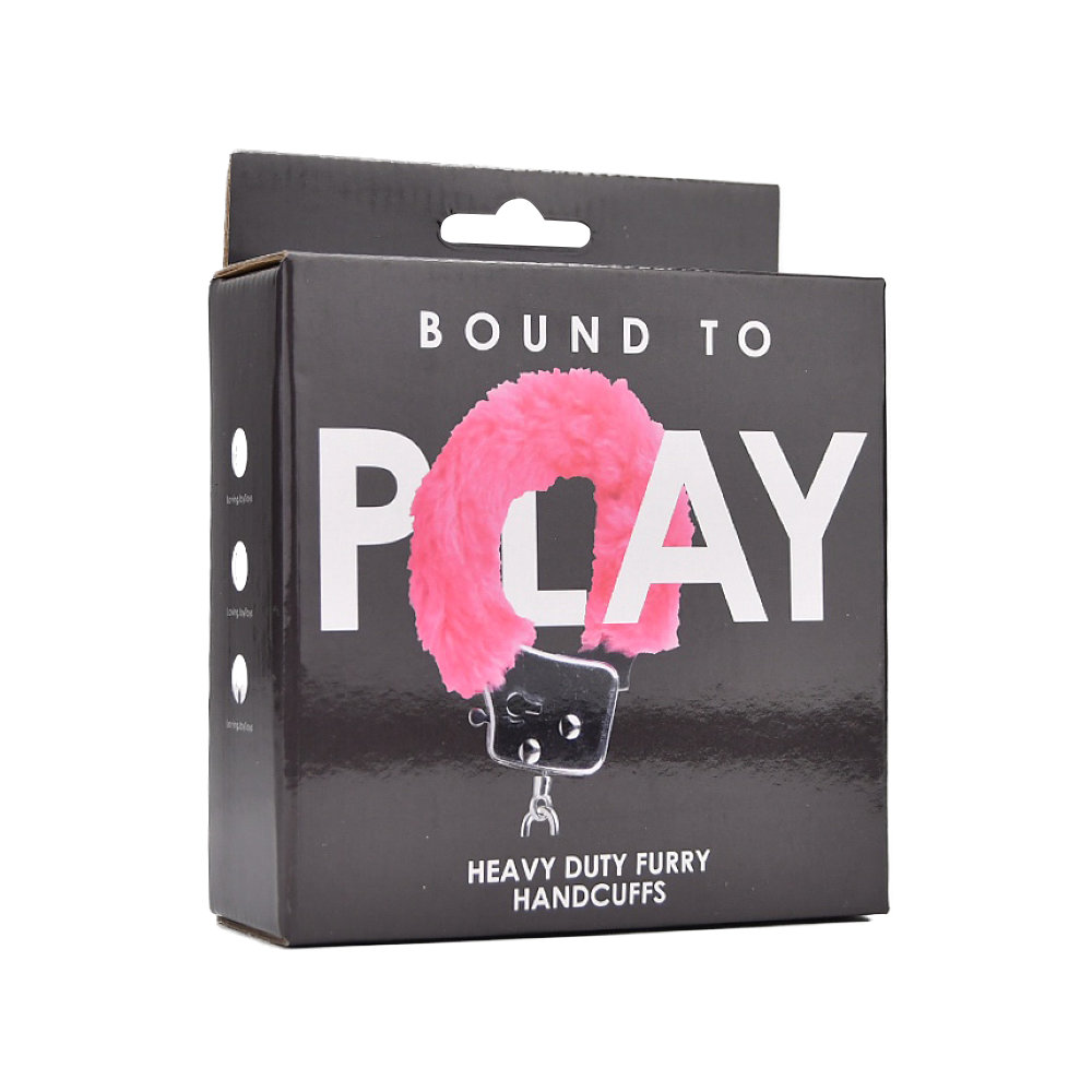 Bound to Play. Heavy Duty Furry Handcuffs Pink Sensual Secret Boutique