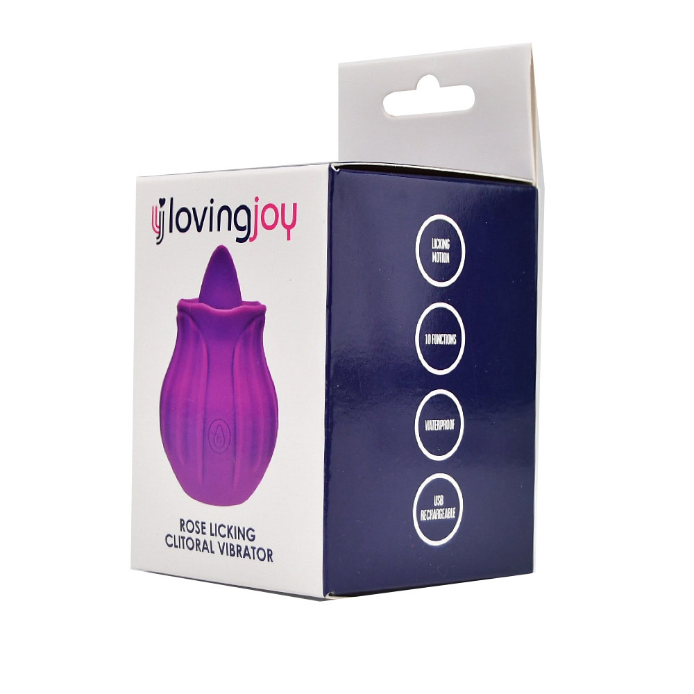 Loving Joy Rose Licking Clitoral Vibrator Purple Sensual Secret Boutique