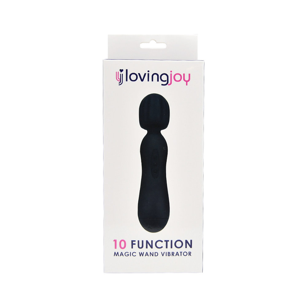 Loving Joy 10 Function Magic Wand Vibrator Black Sensual Secret Boutique