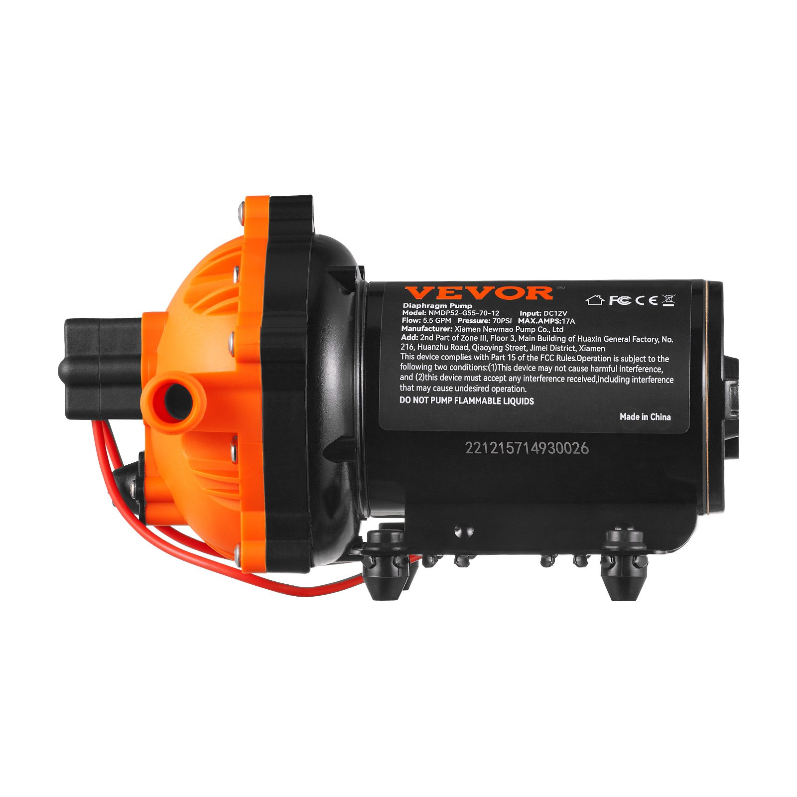 VEVOR 12V Water Pressure Diaphragm Pump Self-Priming Pump 70 PSI 5.5 GPM Boat RV Sensual Secret Boutique