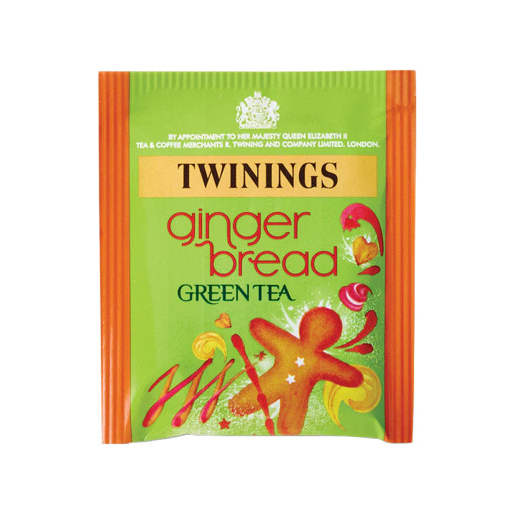 Twinings Gingerbread Green Tea Bags - Individually Enveloped, Wrapped, and Tagged Sachet Sensual Secret Boutique