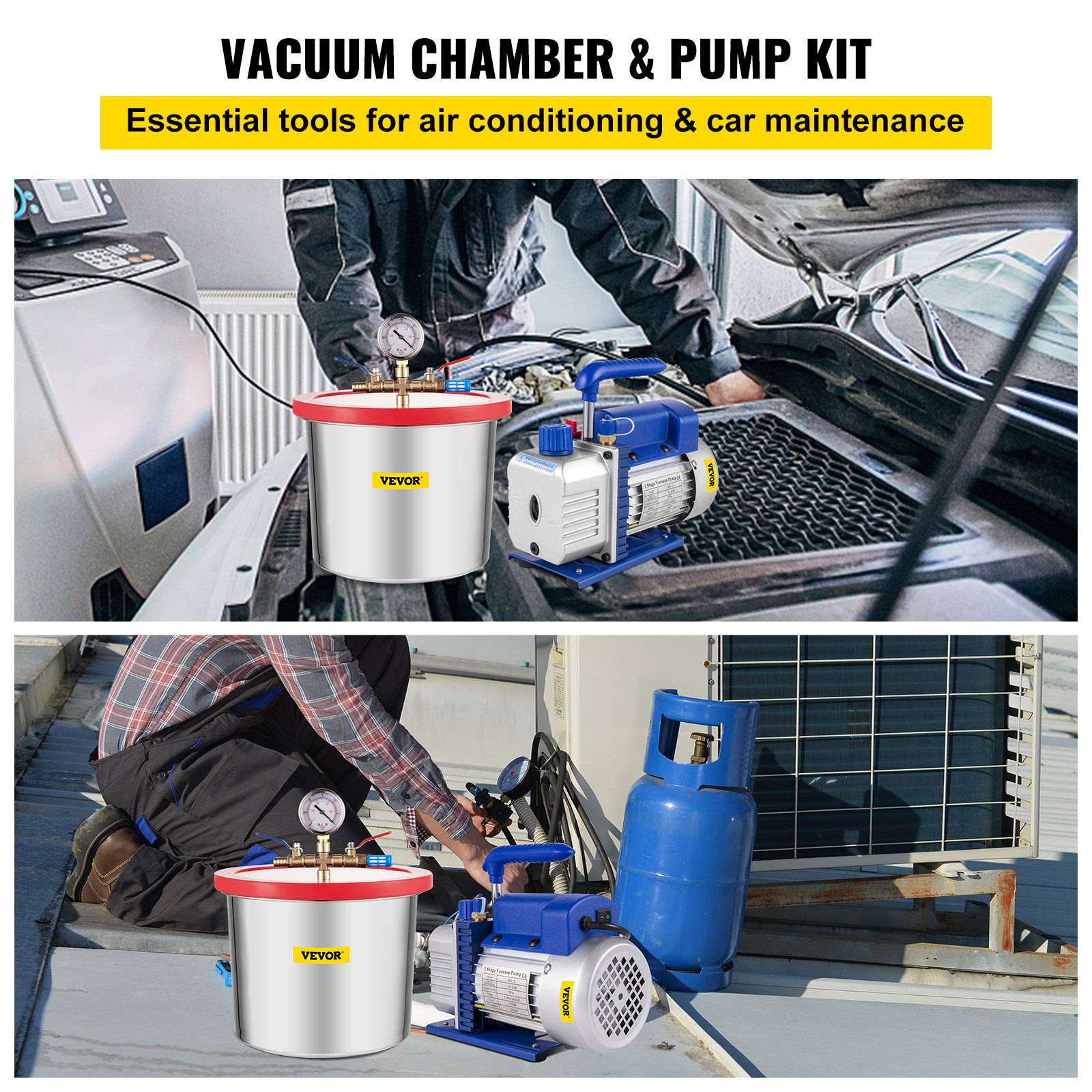 VEVOR 2 Gallon Vacuum Chamber With 5CFM Single-Pole Vacuum Pump Sensual Secret Boutique