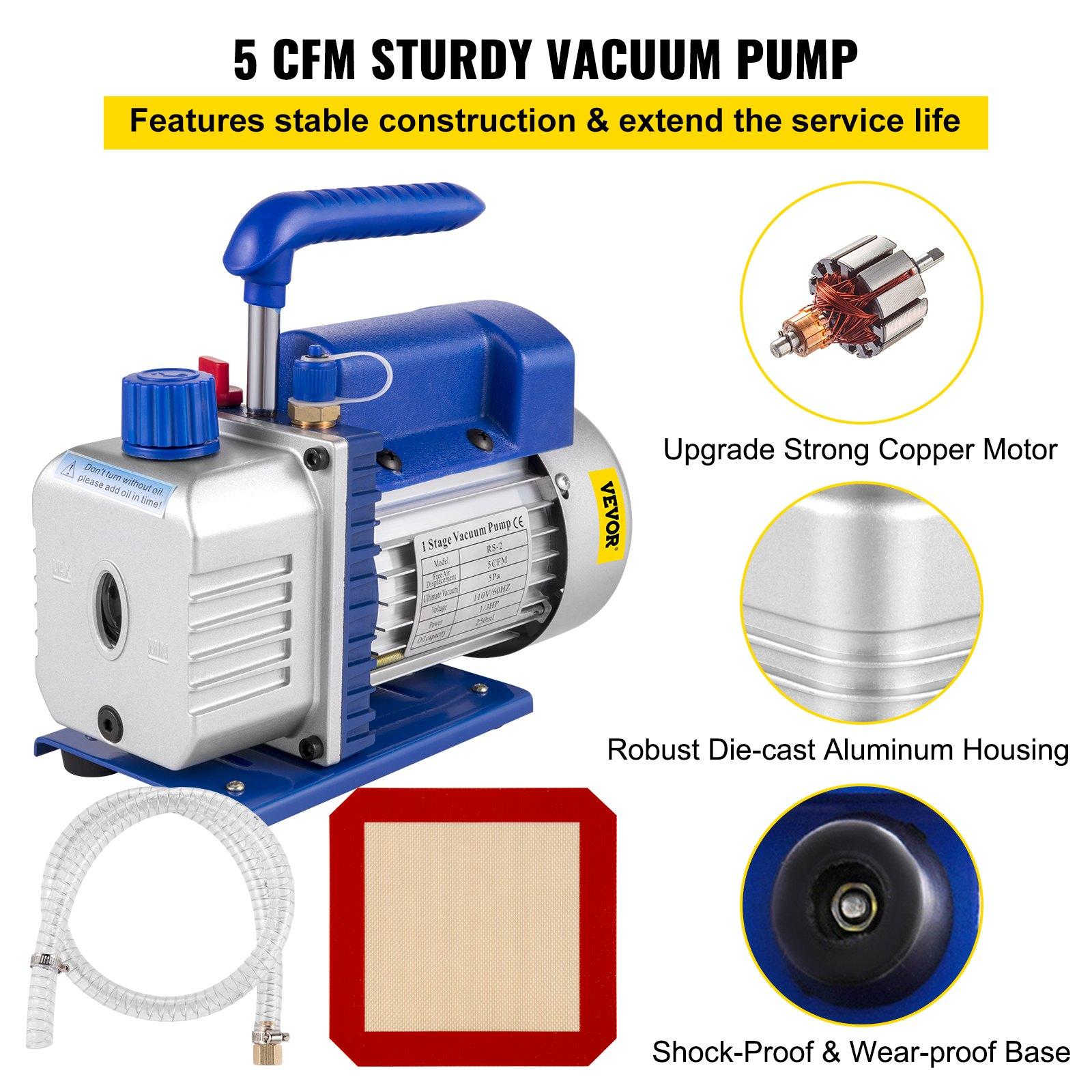 VEVOR 2 Gallon Vacuum Chamber With 5CFM Single-Pole Vacuum Pump Sensual Secret Boutique