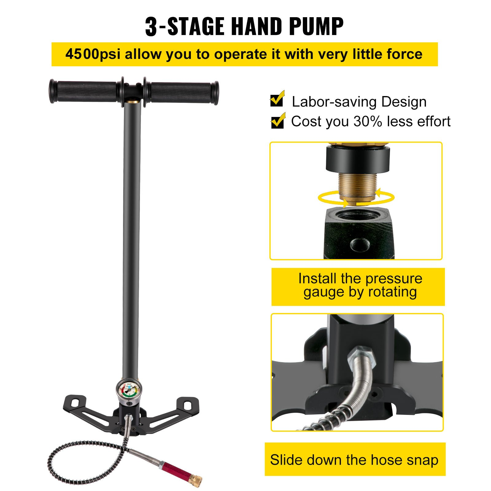 VEVOR PCP Air Pump - High Pressure Hand Pump with Gauge Sensual Secret Boutique