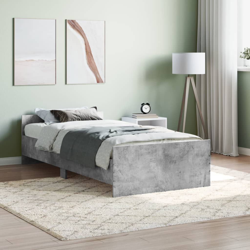 vidaXL Bed Frame Concrete Grey 100x200 cm Engineered Wood - Buy Online Sensual Secret Boutique