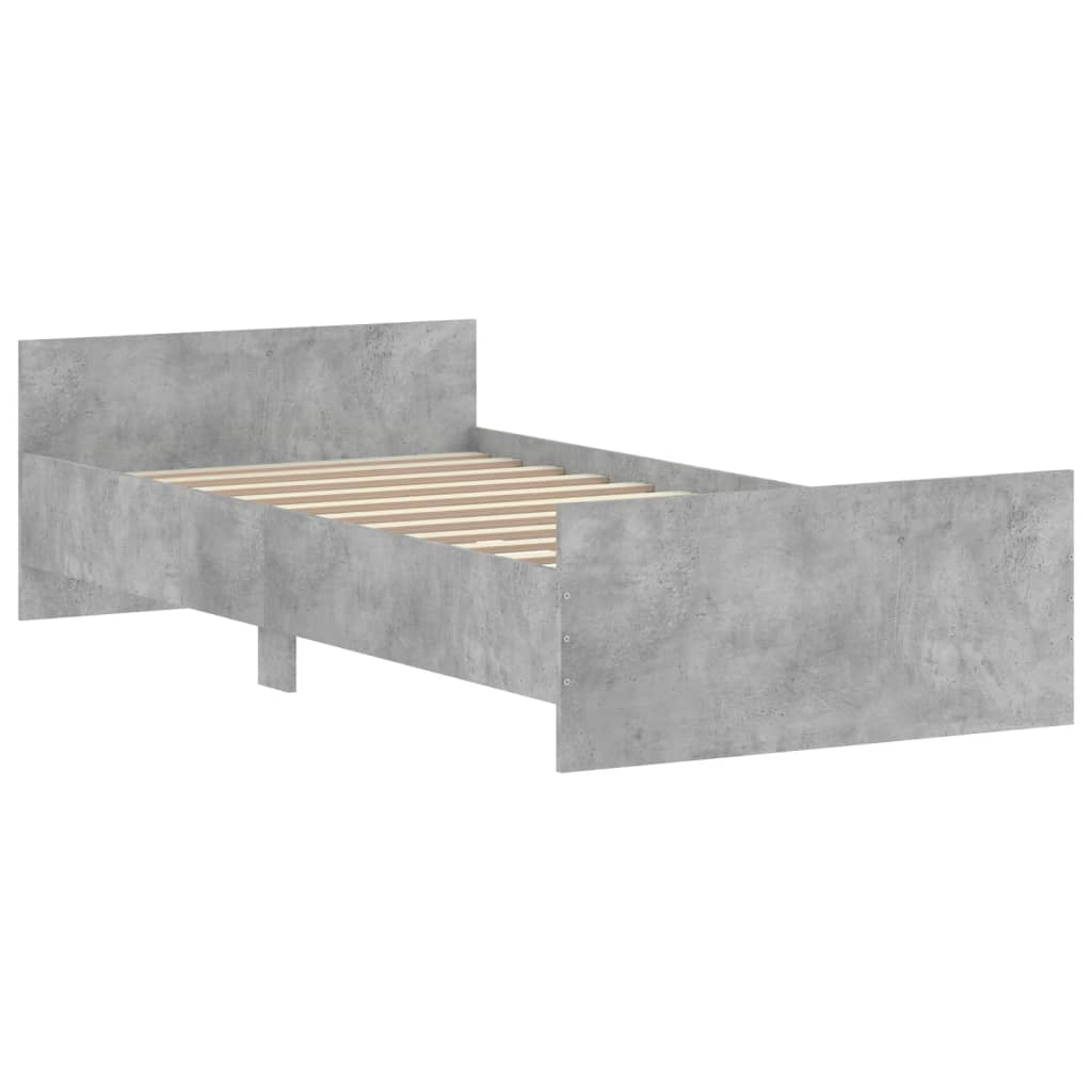 vidaXL Bed Frame Concrete Grey 100x200 cm Engineered Wood - Buy Online Sensual Secret Boutique