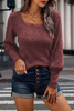 Mabel Ribbed Bishop Sleeve Round Neck Top - Comfortable and Stylish Sensual Secret Boutique