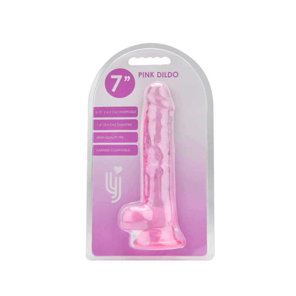 Loving Joy 7 Inch Dildo with Balls Pink Sensual Secret Boutique