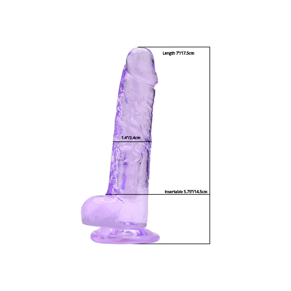 Loving Joy 7 Inch Dildo with Balls Purple Sensual Secret Boutique