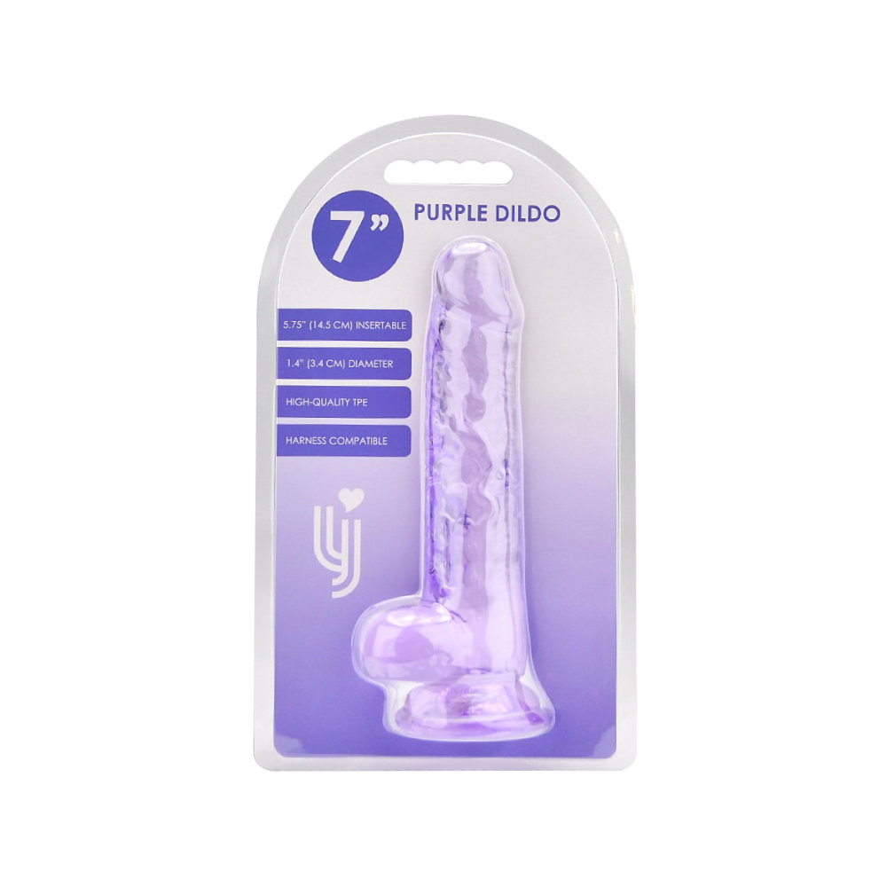 Loving Joy 7 Inch Dildo with Balls Purple Sensual Secret Boutique