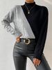 Contrast Mock Neck Cable-Knit Sweater - Stylish and Cozy Women's Sweater Sensual Secret Boutique