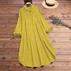 Elegant Solid Color Slit Dress - Long Shirt Dress Sensual Secret Boutique