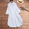 Elegant Solid Color Slit Dress - Long Shirt Dress Sensual Secret Boutique