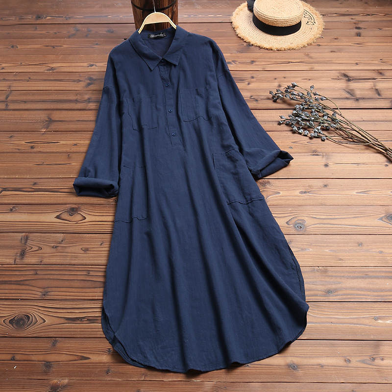 Elegant Solid Color Slit Dress - Long Shirt Dress Sensual Secret Boutique