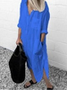 Elegant Solid Color Slit Dress - Long Shirt Dress Sensual Secret Boutique