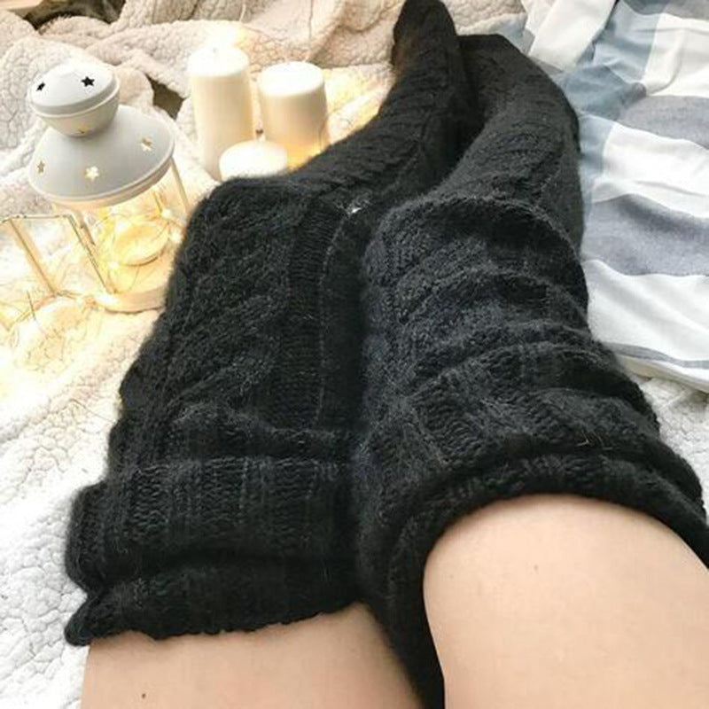 Winter Socks Over The Knee Lengthened Long Tube Knitted Pile Socks Sensual Secret Boutique